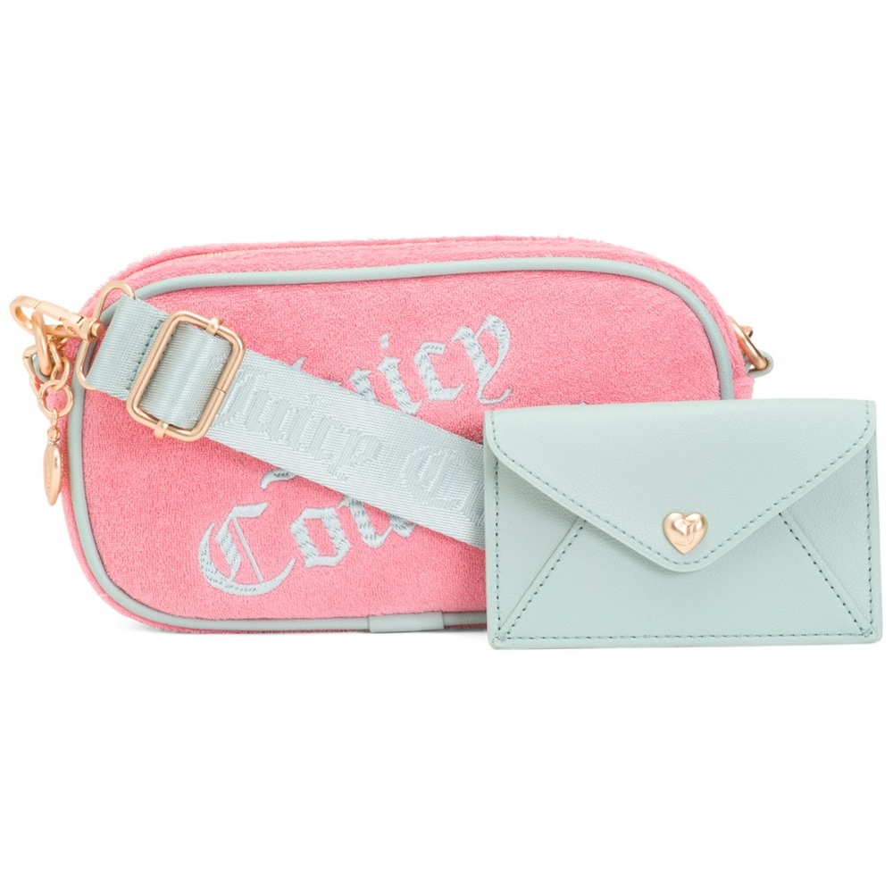 Juicy Couture Pink Crossbody Bag with Mint Cardholder
